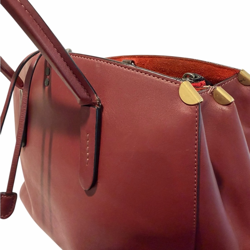 Coach Cooper Carryall Burgundy Oxblood Leather Bag Luxe Style 22821 - Picture 6 of 13